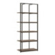 ESTANTERIA 80x38x200 MADERA NOGAL/METAL NEGRO MATE