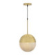 LAMPARA DE TECHO 25x25x54/190 METAL DORADO/CRISTAL AMBAR