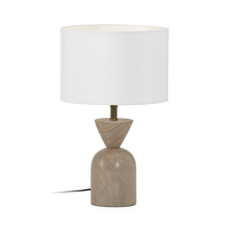 LAMPARA SOBREMESA 13x13x33 TRAVERTINO/METAL DORADO