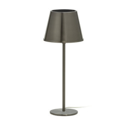 LAMPARA SOBREMESA 13x13x39 LATON PLOMO