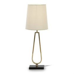 LAMPARA SOBREMESA 20x13x60 METAL DORADO/PIEDRA NEGRO