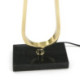 LAMPARA SOBREMESA 20x13x60 METAL DORADO/PIEDRA NEGRO
