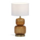 LAMPARA SOBREMESA 20x20x41,5 CRISTAL AMBAR/METAL DORADO