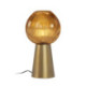 LAMPARA SOBREMESA 23x23x43,5 METAL DORADO/CRISTAL AMBAR
