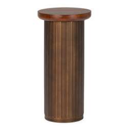 MESA AUXILIAR 34x34x69 MADERA / COLOR NOGAL