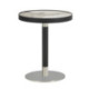 MESA AUXILIAR 45x45x55 PIEDRA BLANCO/METAL GRIS/ACERO INOXIDABLE