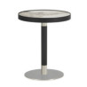 MESA AUXILIAR 45x45x55 PIEDRA BLANCO/METAL GRIS/ACERO INOXIDABLE
