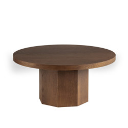 MESA CENTRO 90x90x42 MADERA CHAPADO ROBLE NOGAL
