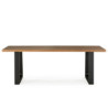 MESA COMEDOR 220x95x77 MADERA NOGAL/METAL NEGRO MATE