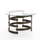 MESA DE CENTRO 76x76x46 CRISTAL/METAL DORADO ANTIQUE