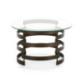 MESA DE CENTRO 76x76x46 CRISTAL/METAL DORADO ANTIQUE