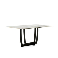 MESA DE COMEDOR 160x90x76 PORCELANICO/METAL NEGRO