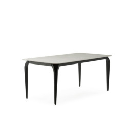 MESA DE COMEDOR 180x90x76 PORCELANICO/METAL NEGRO