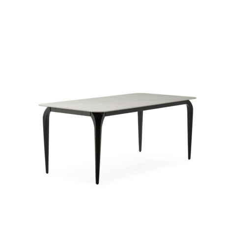MESA DE COMEDOR 180x90x76 PORCELANICO/METAL NEGRO