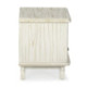 MESITA DE NOCHE 47x47x62 MADERA BLANCO LAVADO/METAL DORADO/RATAN NATURAL