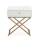 MESITA DE NOCHE 50x40x55 MADERA BLANCO/METAL DORADO