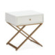 MESITA DE NOCHE 50x40x55 MADERA BLANCO/METAL DORADO