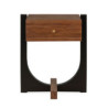 MESITA DE NOCHE 51x45x61 MADERA NOGAL/METAL NEGRO MATE/DORADO
