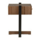 MESITA DE NOCHE 51x45x61 MADERA NOGAL/METAL NEGRO MATE/DORADO