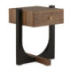 MESITA DE NOCHE 51x45x61 MADERA NOGAL/METAL NEGRO MATE/DORADO