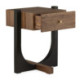 MESITA DE NOCHE 51x45x61 MADERA NOGAL/METAL NEGRO MATE/DORADO