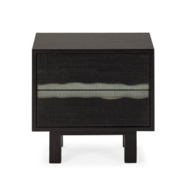 MESITA DE NOCHE 55x40x50 MADERA NEGRO/GRIS