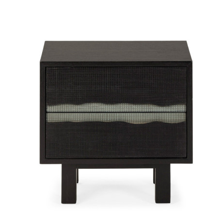 MESITA DE NOCHE 55x40x50 MADERA NEGRO/GRIS