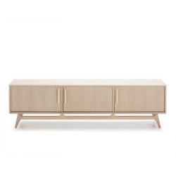 MUEBLE TV 160x40x45 MADERA NATURAL CON PATINA GRIS