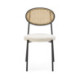 SILLA 44x53x83 METAL NEGRO/RATAN NATURAL/TELA YB331-1 BLANCO