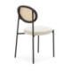 SILLA 44x53x83 METAL NEGRO/RATAN NATURAL/TELA YB331-1 BLANCO