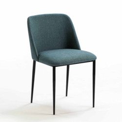 SILLA 56x52x77 METAL NEGRO/TELA LX0814 AZUL
