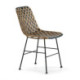 SILLA 58x44x79 METAL NEGRO/MIMBRE AZUL OSCURO/NATURAL