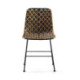 SILLA 58x44x79 METAL NEGRO/MIMBRE AZUL OSCURO/NATURAL
