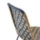 SILLA 58x44x79 METAL NEGRO/MIMBRE AZUL OSCURO/NATURAL