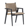 SILLA 58x61x84 MADERA DE TECA NEGRO/FIBRA SINTETICA NATURAL