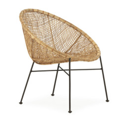 SILLON 66x72x78 METAL NEGRO/MIMBRE NATURAL