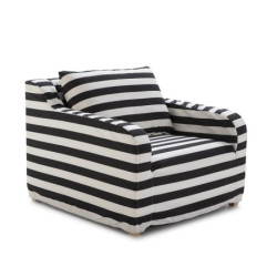 SILLON VIANOS 96x101x84 TELA RAYAS BLANCO/NEGRO