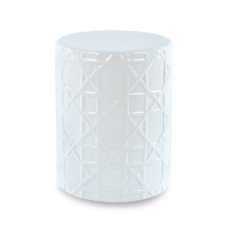 TABURETE 36x36x46 CERAMICA BLANCO
