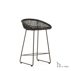 TABURETE 48,50x49x81,50 METAL NEGRO/MIMBRE NEGRO