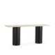 CONSOLA 180x45x76 MADERA NEGRO/MARMOL TRAVENTINO