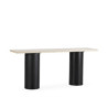 CONSOLA 180x45x76 MADERA NEGRO/MARMOL TRAVENTINO
