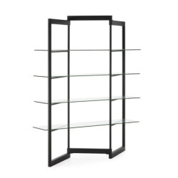 ESTANTERIA 140x40x182 METAL/CRISTAL TEMPLADO 8mm