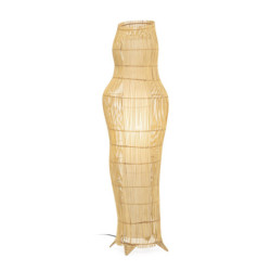 LAMPARA DE PIE 50x50x157 MIMBRE NATURAL/TELA BLANCO