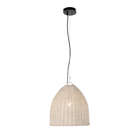 LAMPARA DE TECHO 35x35x35 RATAN BLANCO