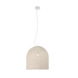 LAMPARA DE TECHO 60x60x60 RATAN BLANCO