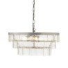 LAMPARA DE TECHO 61x43x32/140 METAL PLATEADO/CRISTAL FUNDIDO