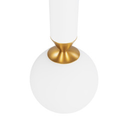 LAMPARA DE TECHO 8x8x38 ALUMINIO BLANCO/DORADO/CRISTAL BLANCO
