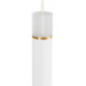 LAMPARA DE TECHO 8x8x38 ALUMINIO BLANCO/DORADO/CRISTAL BLANCO
