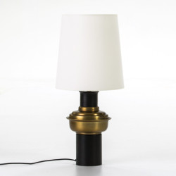 LAMPARA SOBREMESA 20x20x41 METAL NEGRO/DORADO SIN PANTALLA