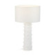 LAMPARA SOBREMESA 24x24x60 ARCILLA BLANCO/METAL CROMO/ SIN PANTALLA